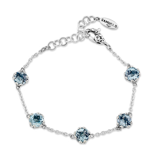 Bali Blue Topaz Link Station Bracelet