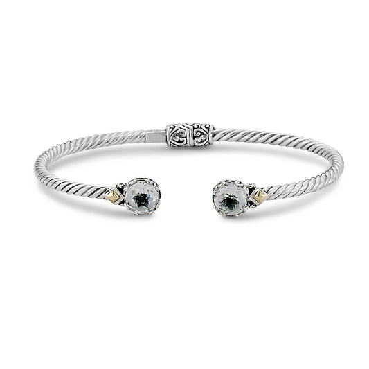 Bali White Topaz Bangle Bracelet