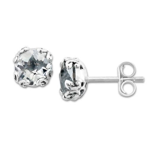 Bali White Topaz Stud Earrings