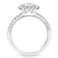 1 1/2 Ct Total Weight Cushion Halo Lab Grown Engagement Ring