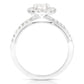 1 1/2 Ct Total Weight Oval Lab Grown Halo Engagement Ring