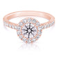 1 1/2 Ct Total Weight Round Lab Grown Halo Engagement Ring