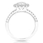 1 1/2 Ct Total Weight Round Lab Grown Halo Engagement Ring