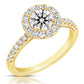 1 1/2 Ct Total Weight Round Lab Grown Halo Engagement Ring