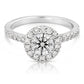 2 Ct Total Weight Round Lab Grown Halo Engagement Ring