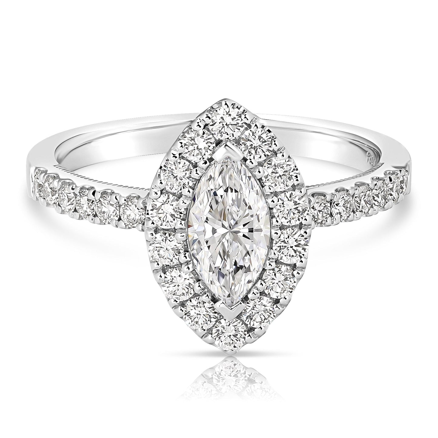 1/2 Ct Marquise Complete Engagement Ring