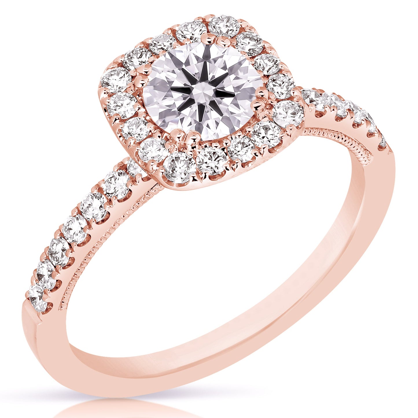 3/4 Ct Rb Complete Cushion Halo Engagement Ring