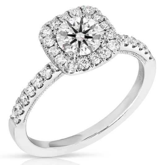 3/4 Ct Rb Complete Cushion Halo Engagement Ring