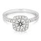 3/4 Ct Rb Complete Cushion Halo Engagement Ring